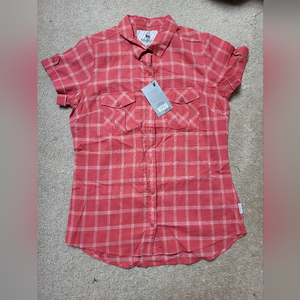 Windriver Cotton Short Sleeve Button Down Shirt, Size Small, New With Tags